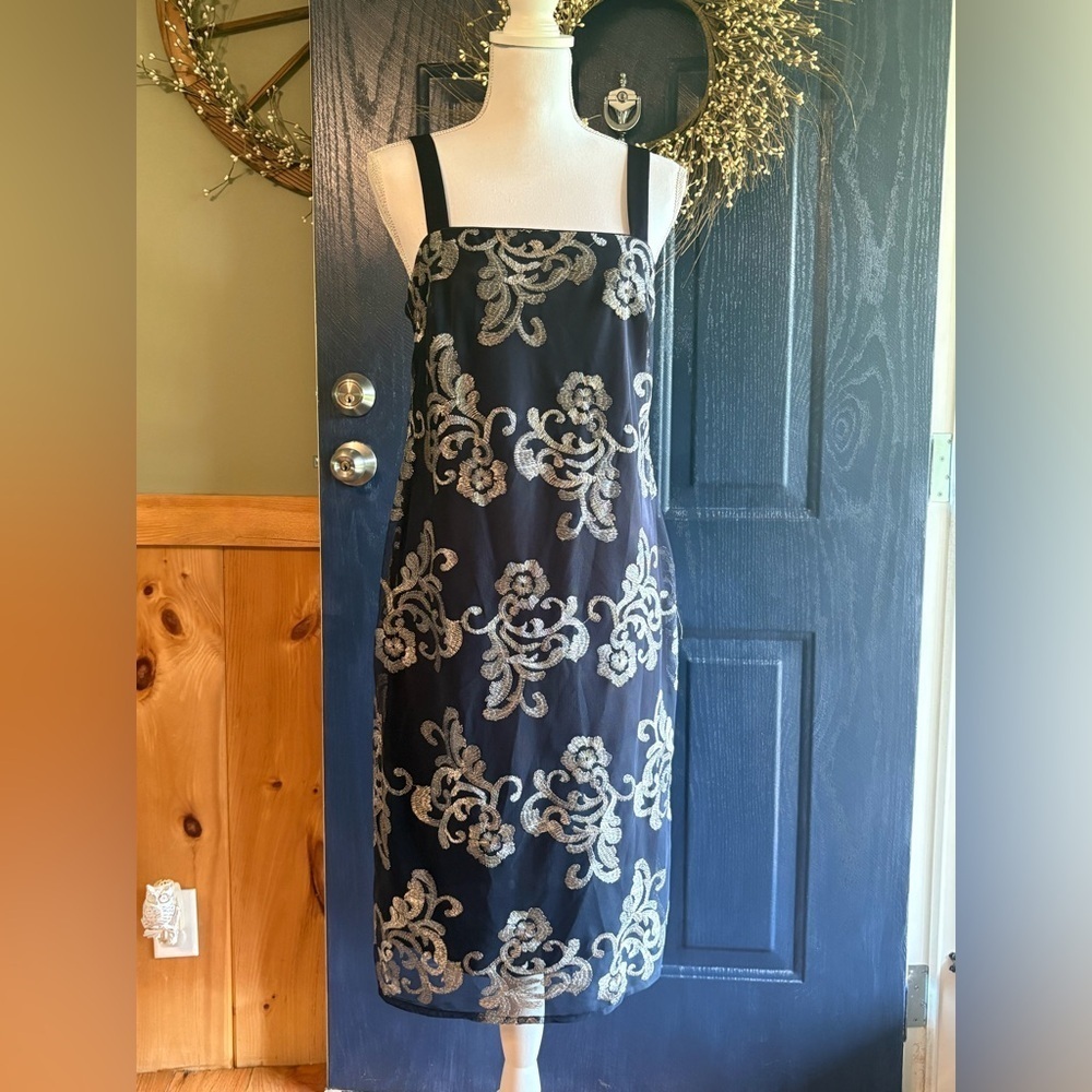 R&M Richards Black and Silver Dress